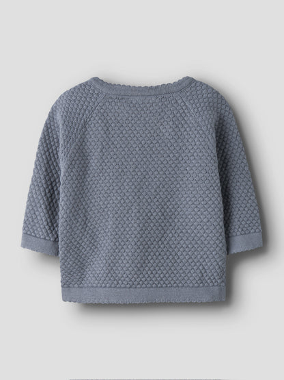 Lil' Atelier - Baby Vest NBMFICO LS Wrap Knit | Tradewinds Melange