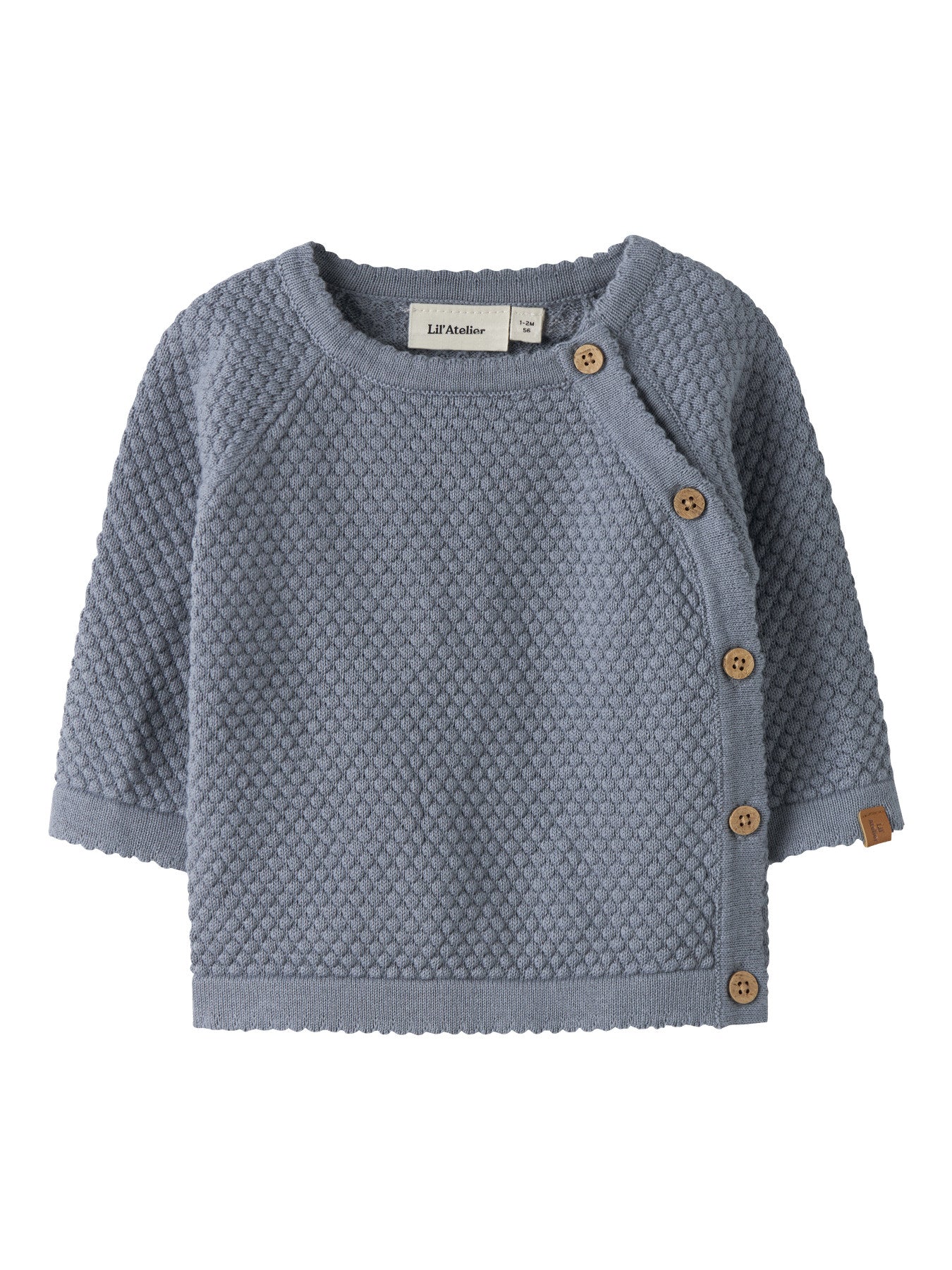 Lil' Atelier - Baby Vest NBMFICO LS Wrap Knit | Tradewinds Melange