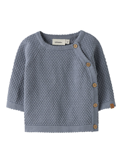 Lil' Atelier - Baby Vest NBMFICO LS Wrap Knit | Tradewinds Melange