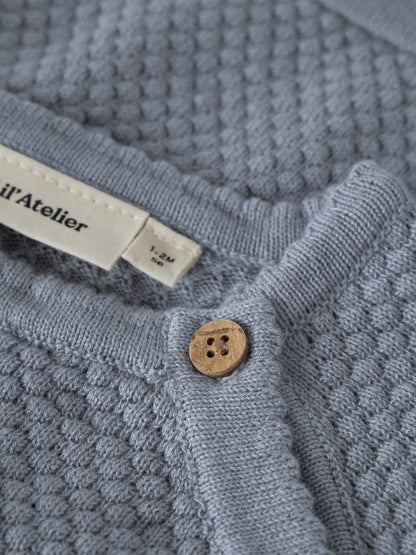 Lil' Atelier - Baby Vest NBMFICO LS Wrap Knit | Tradewinds Melange