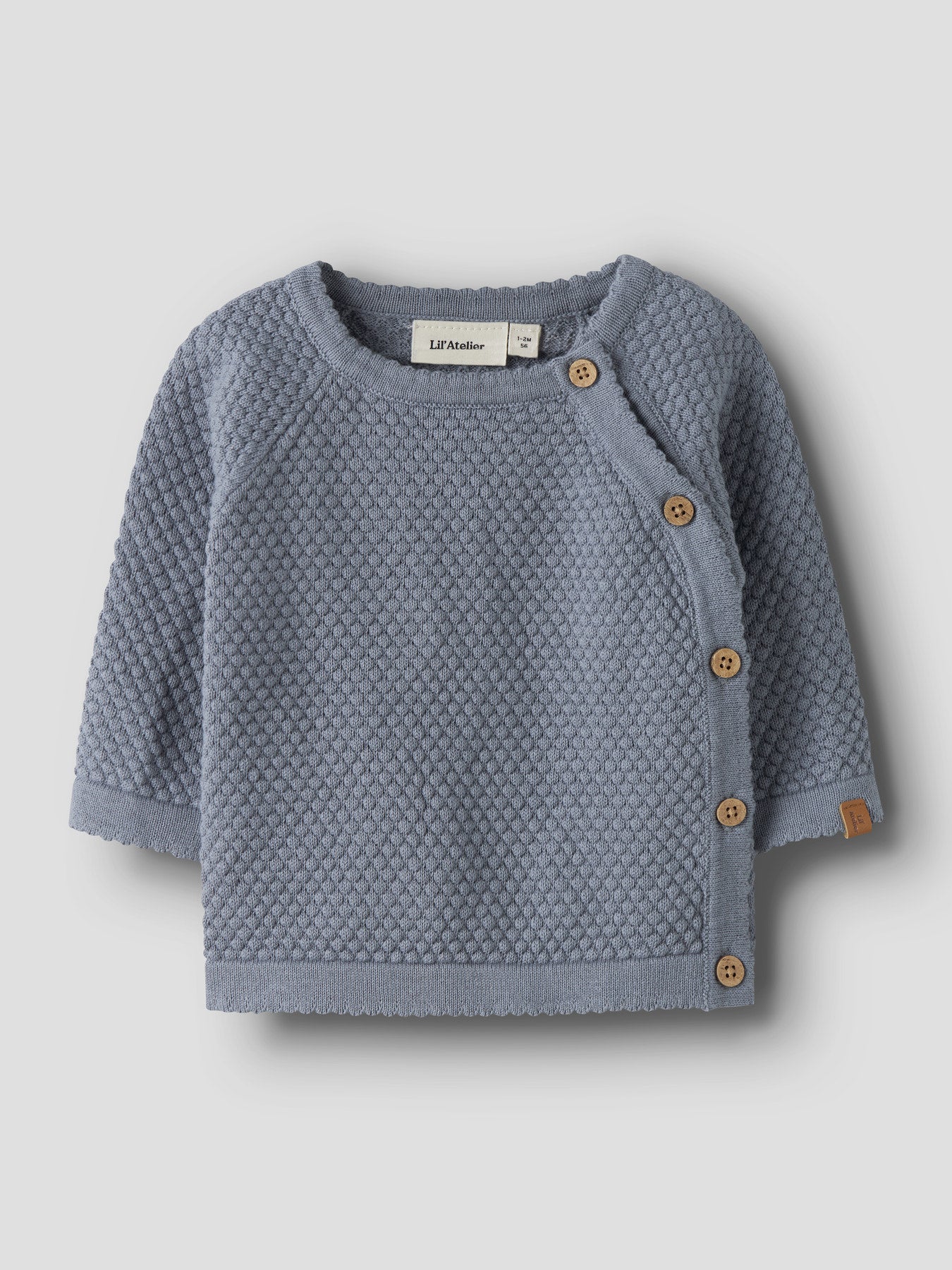 Lil' Atelier - Baby Vest NBMFICO LS Wrap Knit | Tradewinds Melange