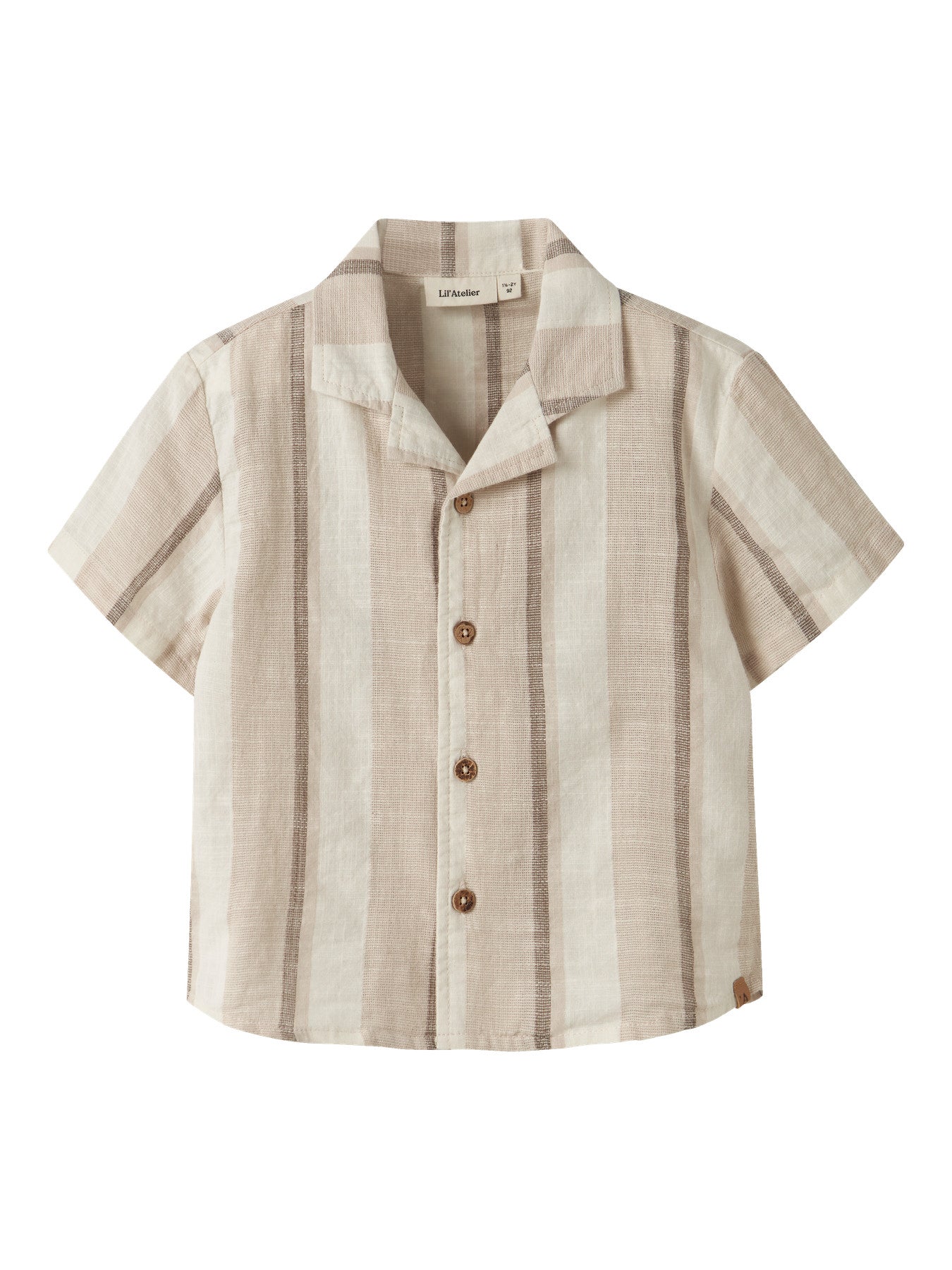 Lil’ Atelier -  MINI Jongens NMMFIBERT SS Loose Shirt | Coconut Milk