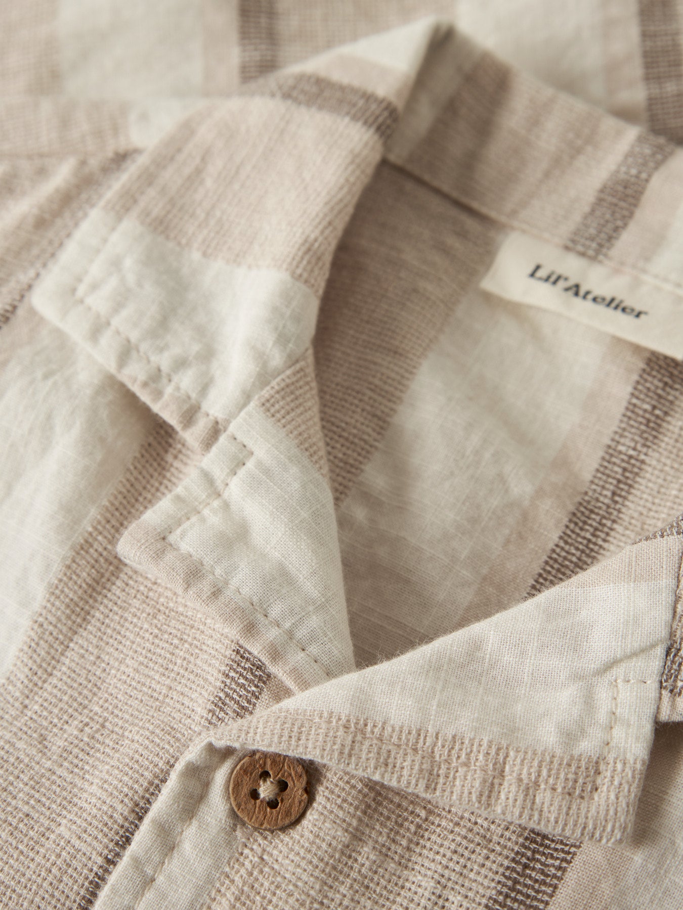 Lil’ Atelier -  MINI Jongens NMMFIBERT SS Loose Shirt | Coconut Milk