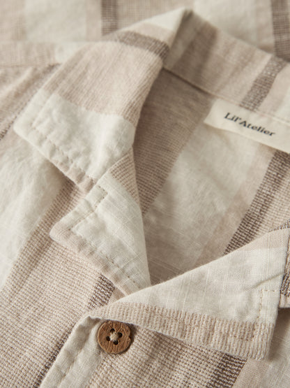 Lil’ Atelier -  MINI Jongens NMMFIBERT SS Loose Shirt | Coconut Milk