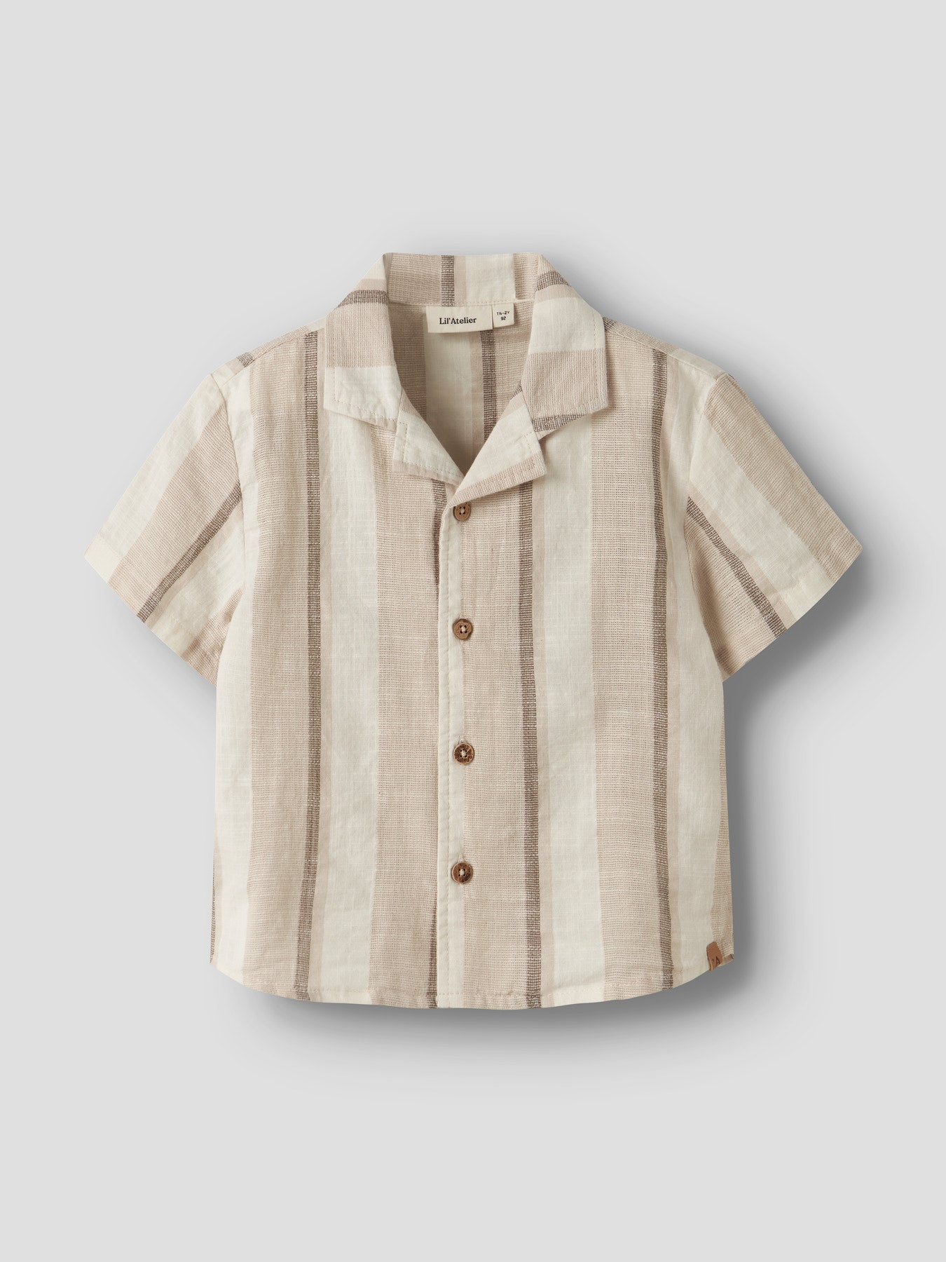 Lil’ Atelier -  MINI Jongens NMMFIBERT SS Loose Shirt | Coconut Milk