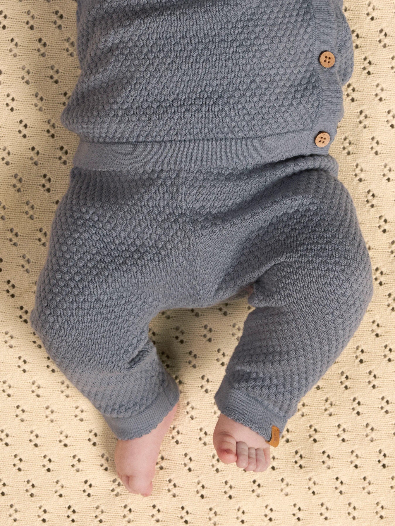 Lil' Atelier - Baby Broek NBMFICO Loose Knit Pant | Tradewinds Melange