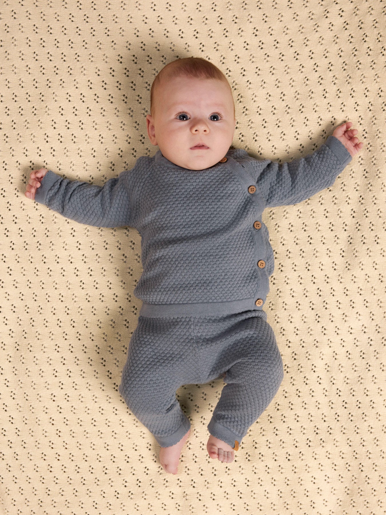 Lil' Atelier - Baby Broek NBMFICO Loose Knit Pant | Tradewinds Melange