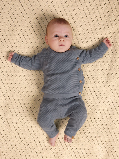 Lil' Atelier - Baby Broek NBMFICO Loose Knit Pant | Tradewinds Melange