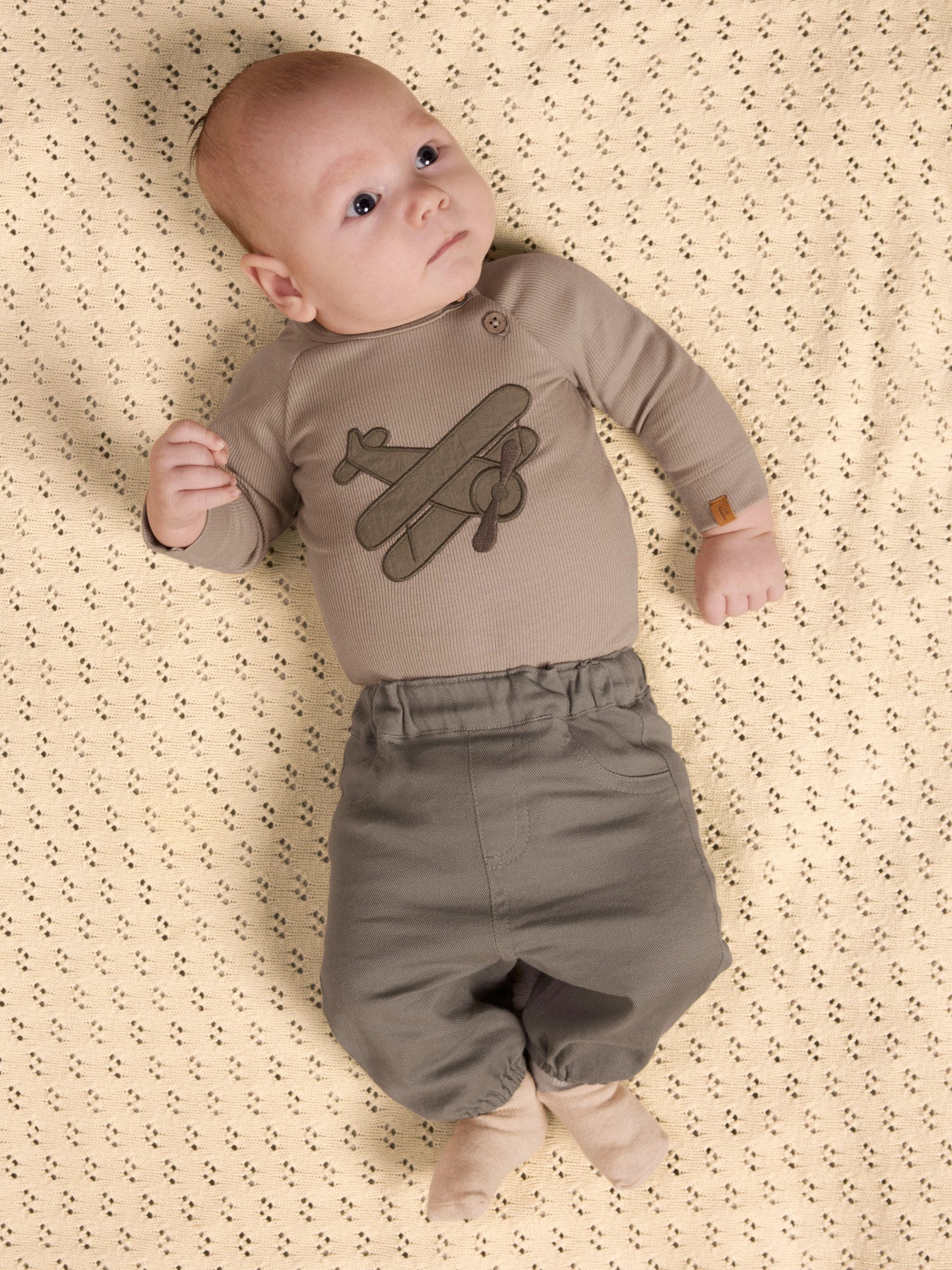 Lil' Atelier - Baby Romper NBMHALLI HIS LS Body | Oxford Tan