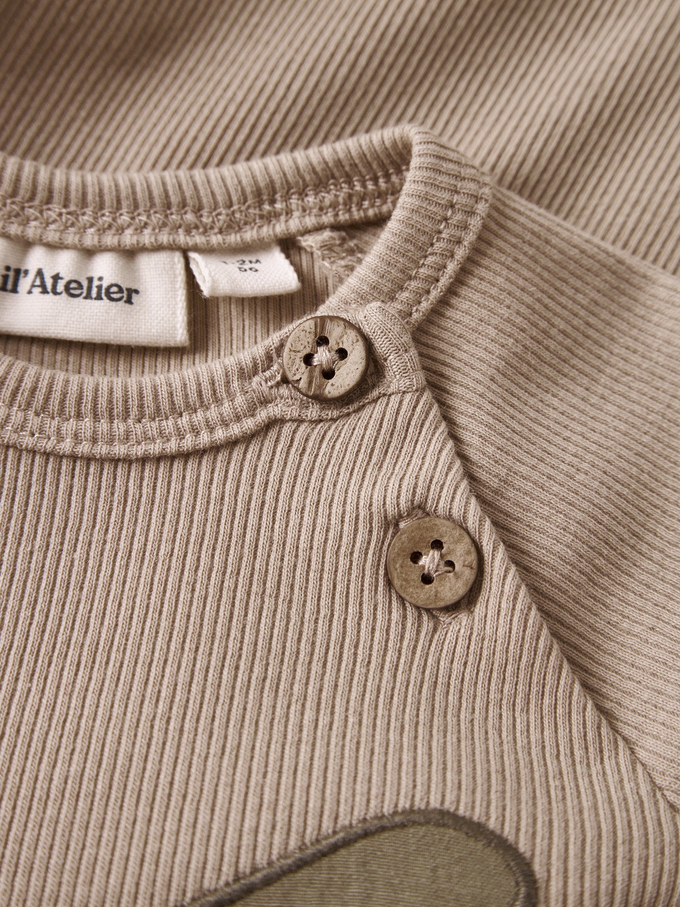 Lil' Atelier - Baby Romper NBMHALLI HIS LS Body | Oxford Tan