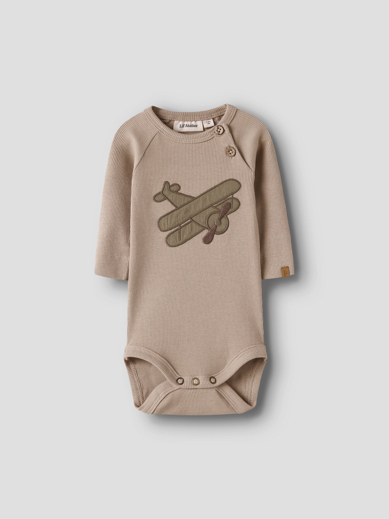 Lil' Atelier - Baby Romper NBMHALLI HIS LS Body | Oxford Tan