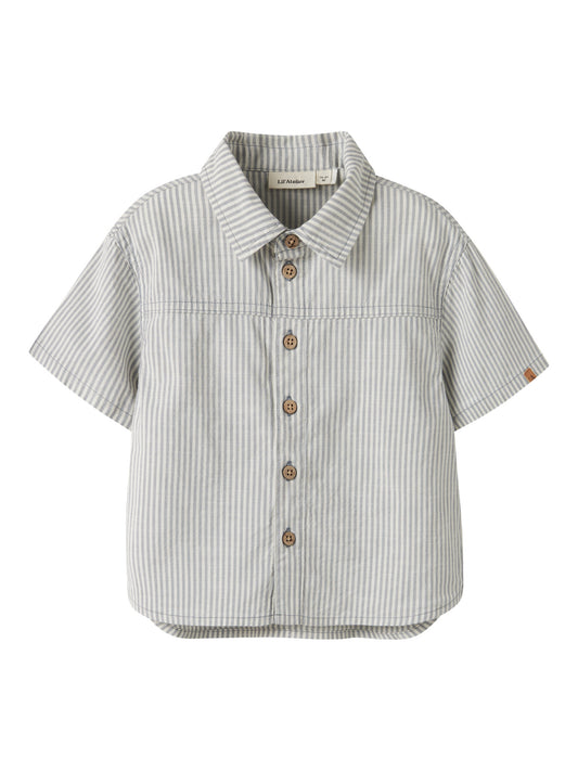 Lil’ Atelier -  MINI Jongens NMMDARKO SS Loose Shirt | Coconut Milk