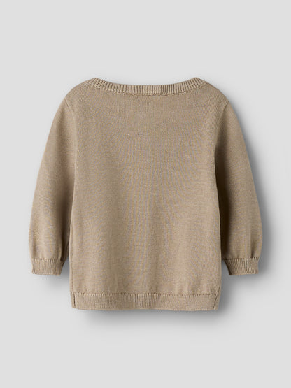 Lil’ Atelier - NBNDUNO LS Knit Cardigan Baby Vest | Oxford Tan