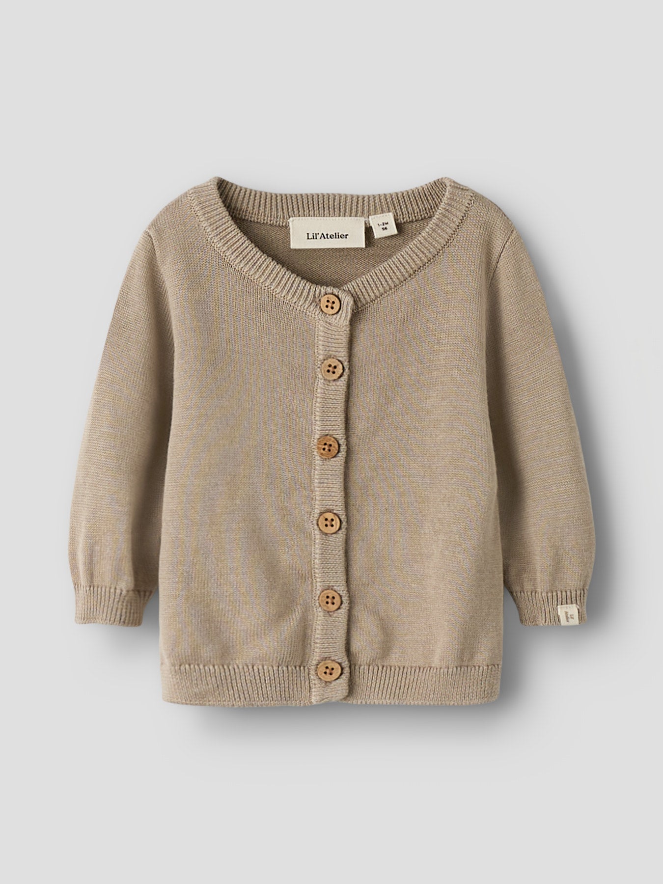 Lil’ Atelier - NBNDUNO LS Knit Cardigan Baby Vest | Oxford Tan