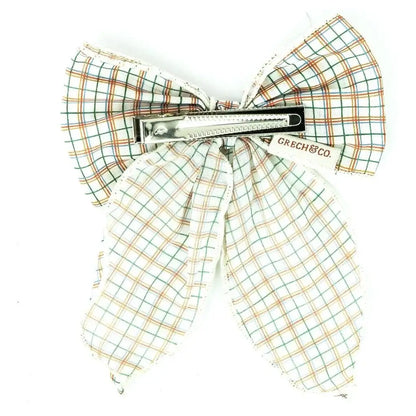 Medium haarstrik Wit Plaid