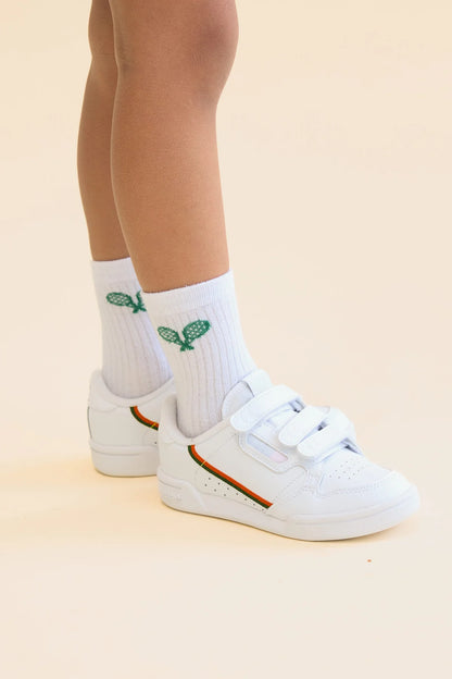 Flöss - Vitus Socks 2-Pack White Green Tennis