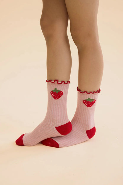 Flöss - Vigga Socks 2-Pack Pointelle Berry
