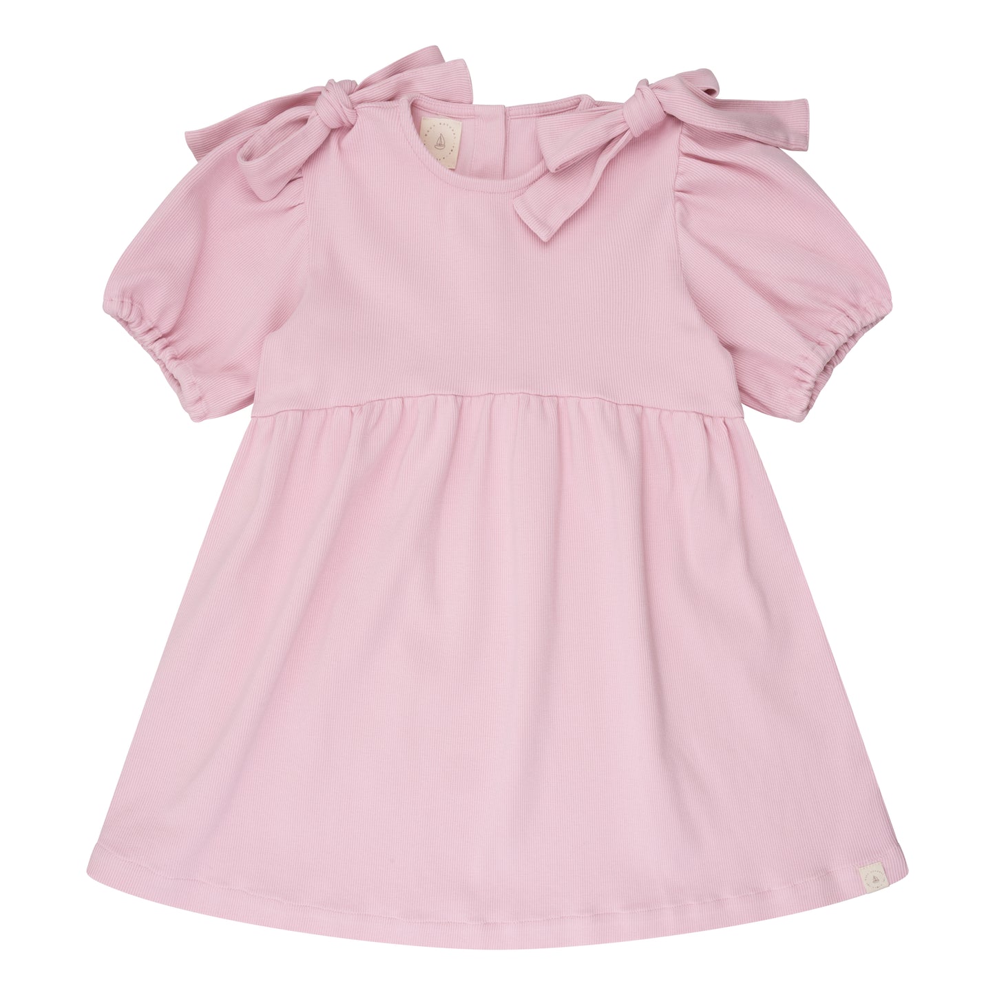 Navy Natural – Fransje Bow Dress Pink Rib