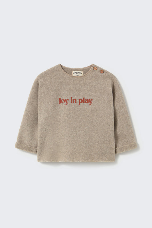 Cozmo - Joy in Play Baby Sweater | Soft Bamboo | Stone
