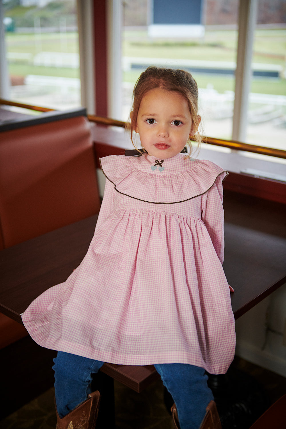 Copenhagen Colors – Ternet Jurk met Frill en Borduursel