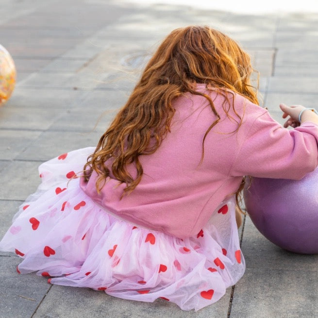 Ratatam - Kids Rosalie Tule Rok Roze met Hartjes