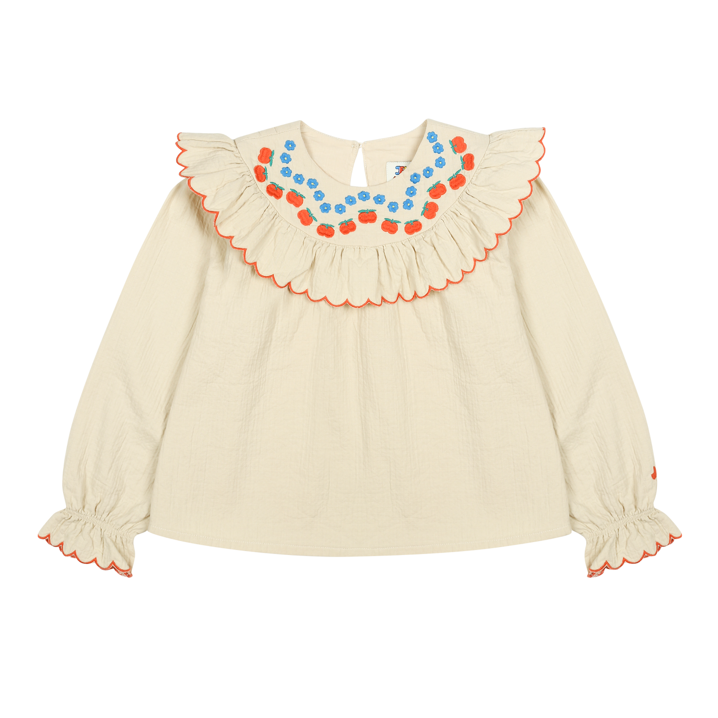 Jelly Mallow – Apple Flower Ruffle Blouse Beige