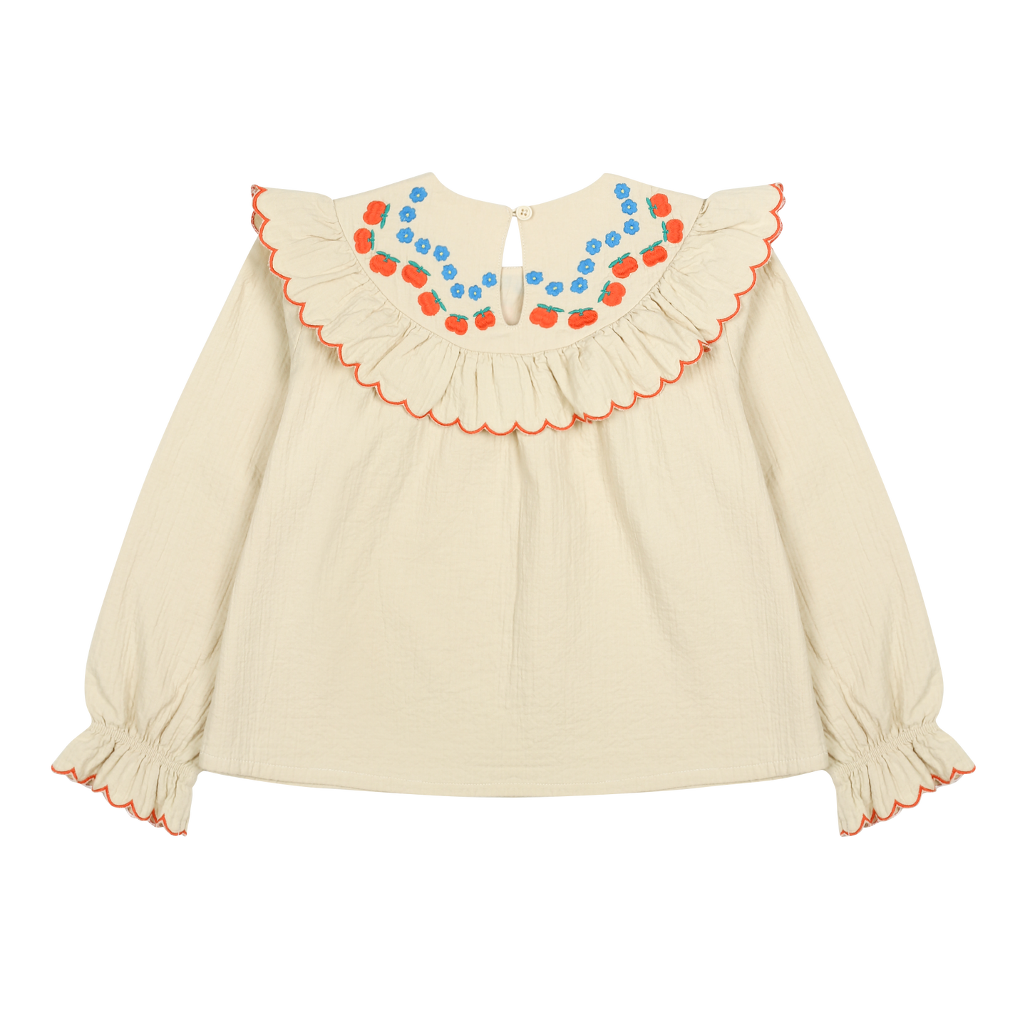 Jelly Mallow – Apple Flower Ruffle Blouse Beige