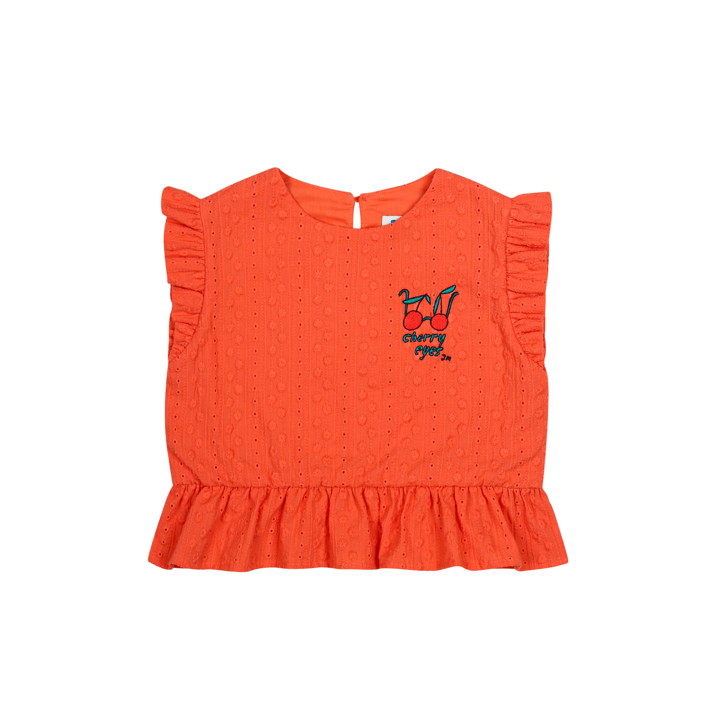 Jelly Mallow – Cherry Ruffle Sleeveless Blouse