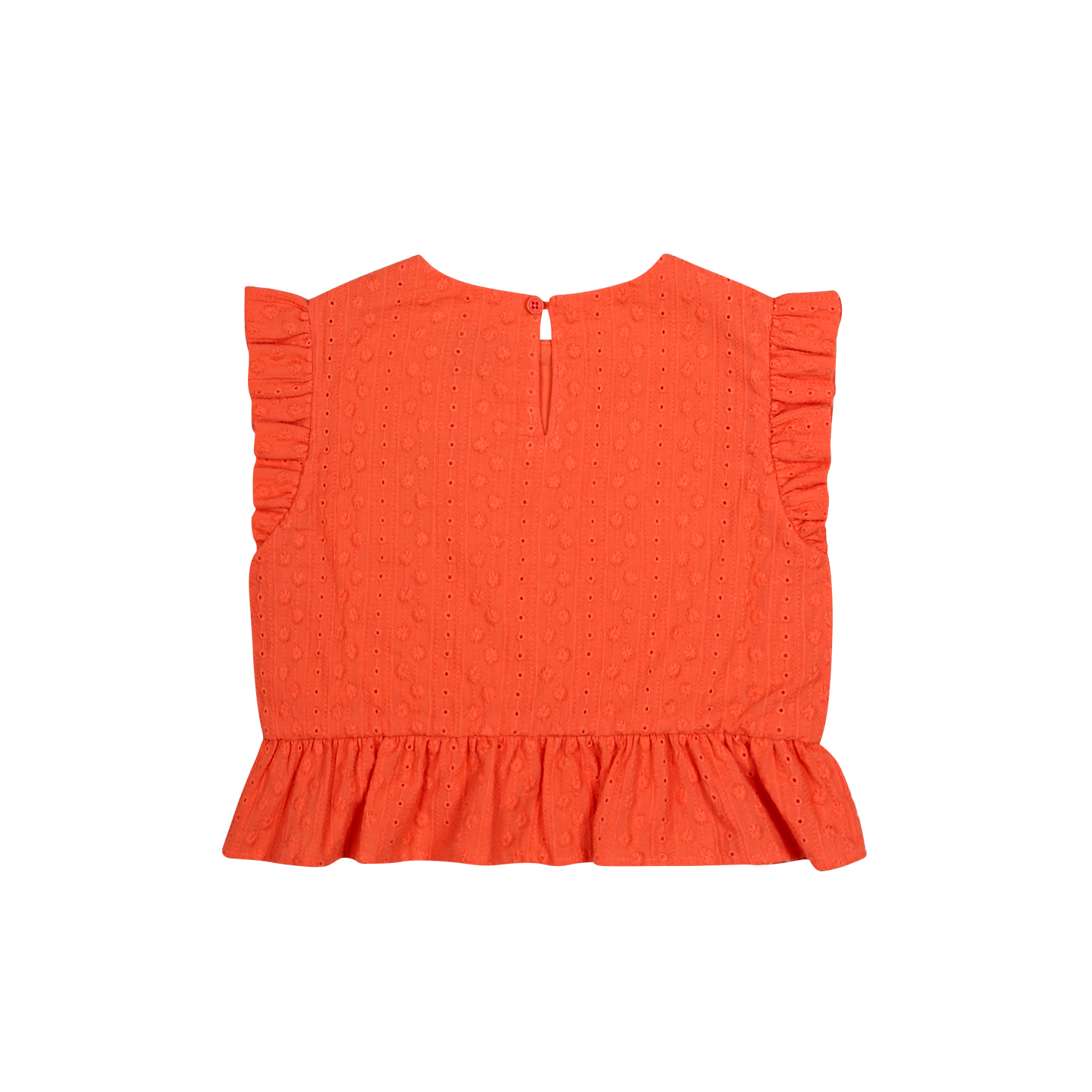 Jelly Mallow – Cherry Ruffle Sleeveless Blouse
