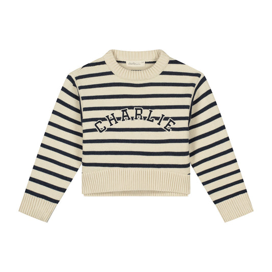 Charlie Petite - Joan Sweater Stripes Blue White