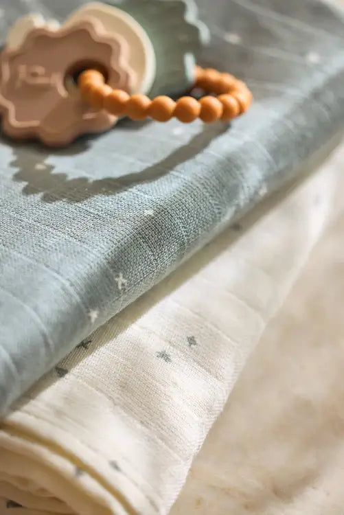 Jollein Hydrofiele Doek Small 70x70cm Twinkling - Sea Green - 3 Stuks