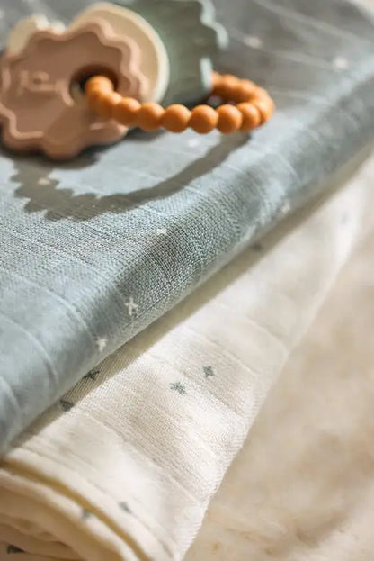 Jollein Hydrofiele Doek Small 70x70cm Twinkling - Sea Green - 3 Stuks