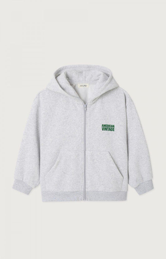 American Vintage - Baptown Zip Hoodie | GRIJS GEVLEK