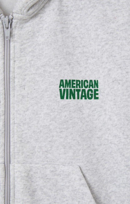 American Vintage - Baptown Zip Hoodie | GRIJS GEVLEK