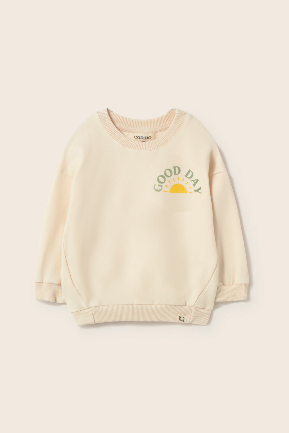 Cozmo - soft fleece baby sweater Good Day ivory