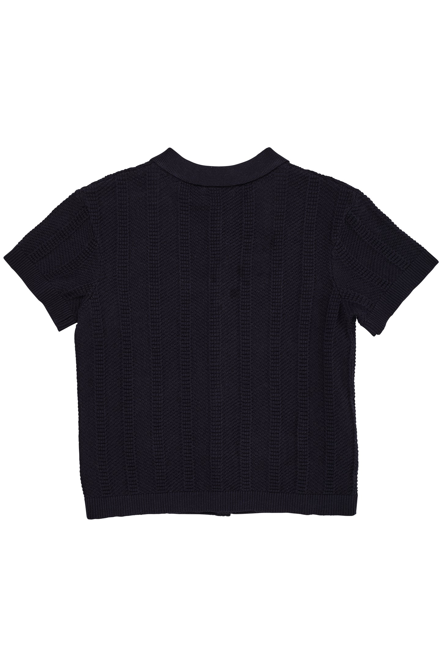 Copenhagen Colors - Knitted Pattern Shirt Navy Blue