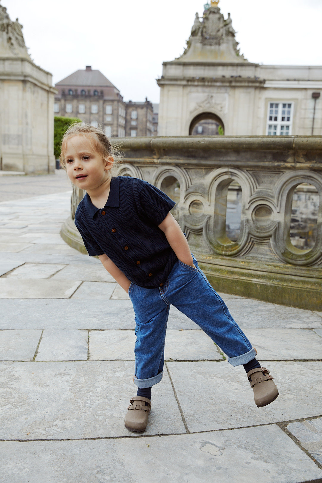 Copenhagen Colors - Knitted Pattern Shirt Navy Blue