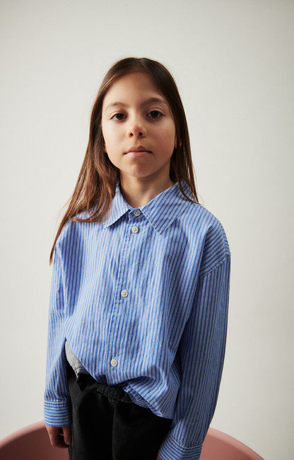 American Vintage - Shirt Zatybay Aqua Stripes
