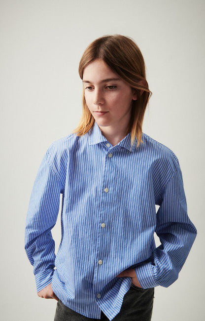 American Vintage - Shirt Zatybay Aqua Stripes