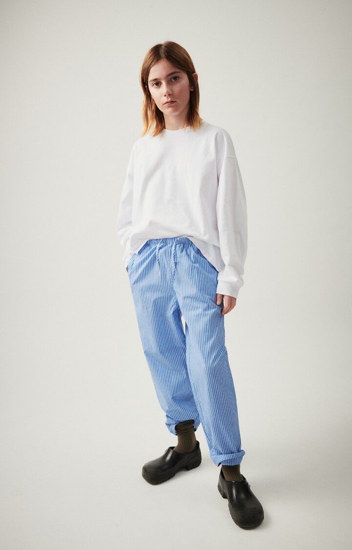 American Vintage - Trousers Zatybay Aqua Stripes