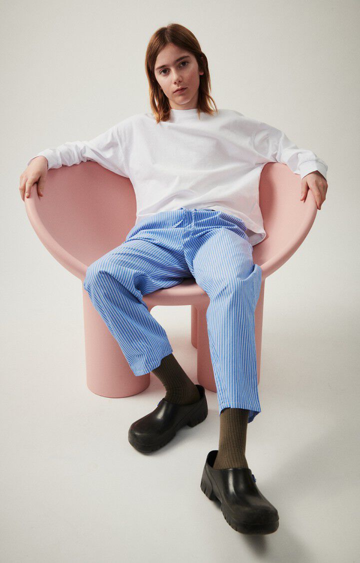 American Vintage - Trousers Zatybay Aqua Stripes