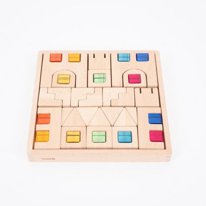 tickit® - Houten Bouwstenen met Edelstenen | 39 Onderdelen