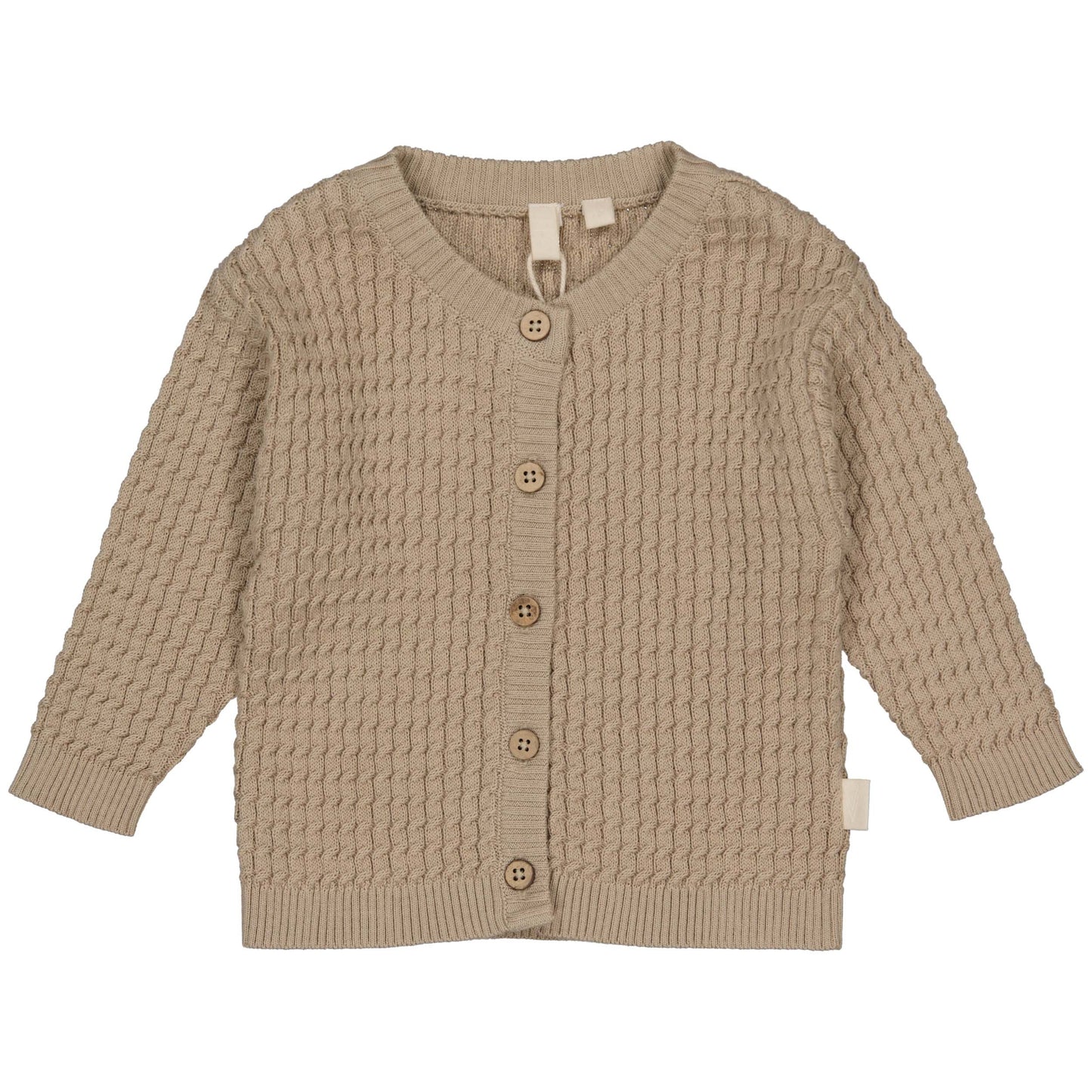 LEVV Baby fijngebreid vest Kes taupe