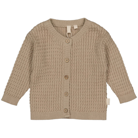 LEVV Baby fijngebreid vest Kes taupe