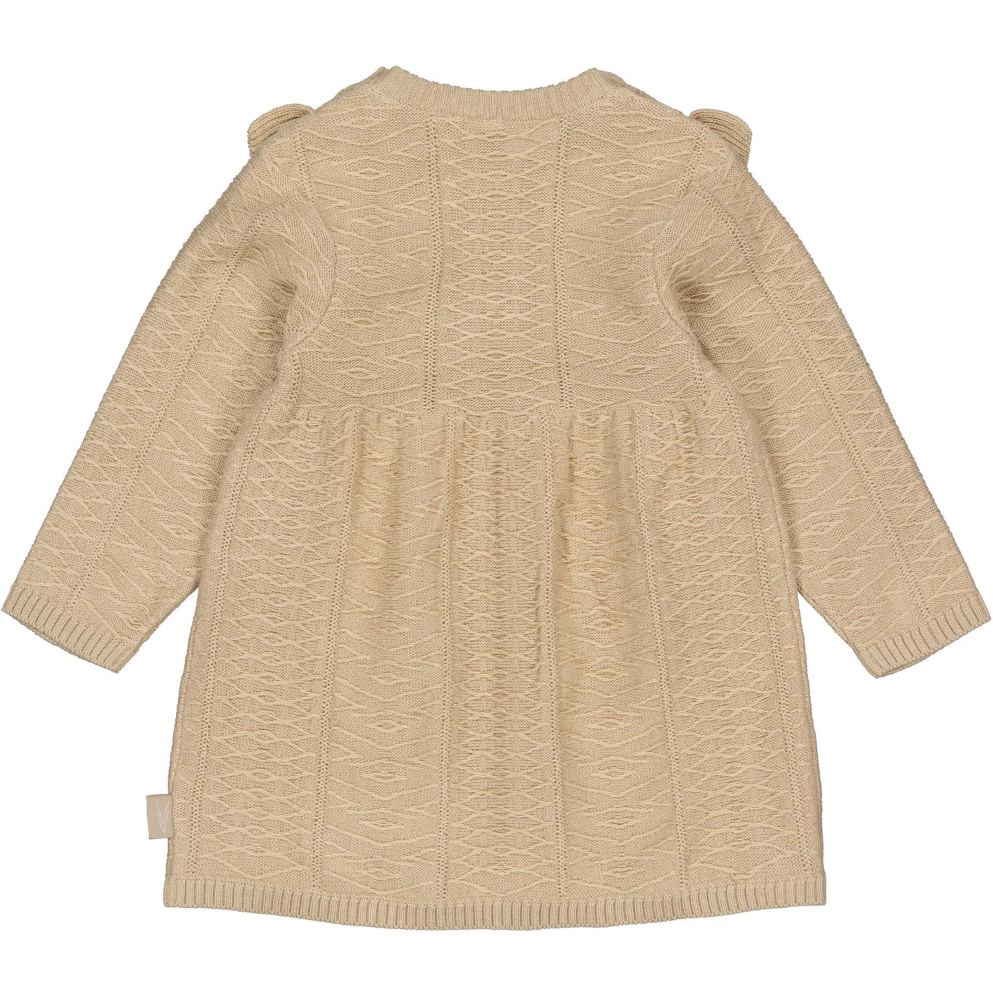 Levv - Nali Gebreide Jurk Beige | Baby Jurkje met Ruffles