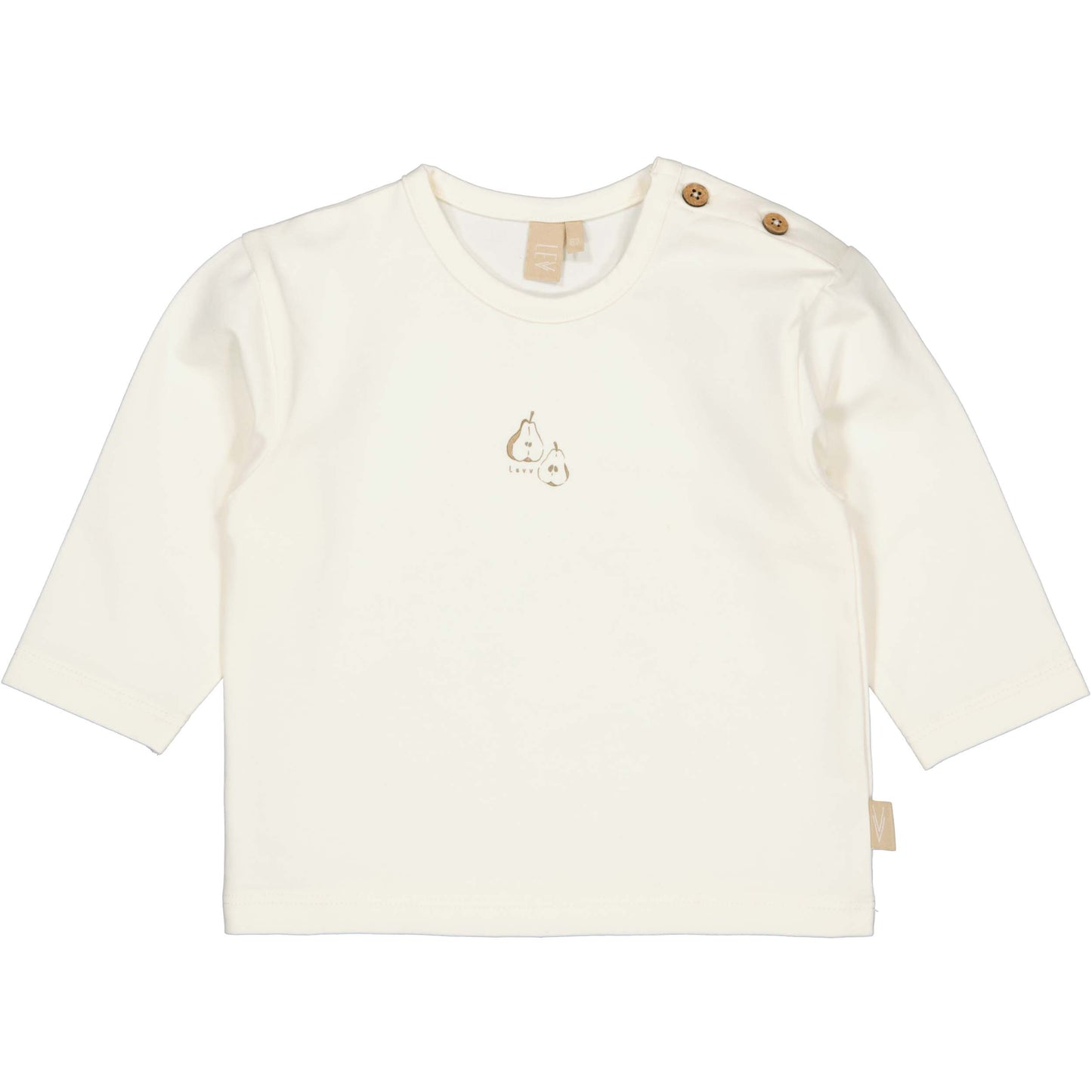 Levv  - Nando Baby Longsleeve White Cream | Zachte Biologische Katoenen Babyshirt