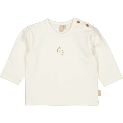 Levv  - Nando Baby Longsleeve White Cream | Zachte Biologische Katoenen Babyshirt