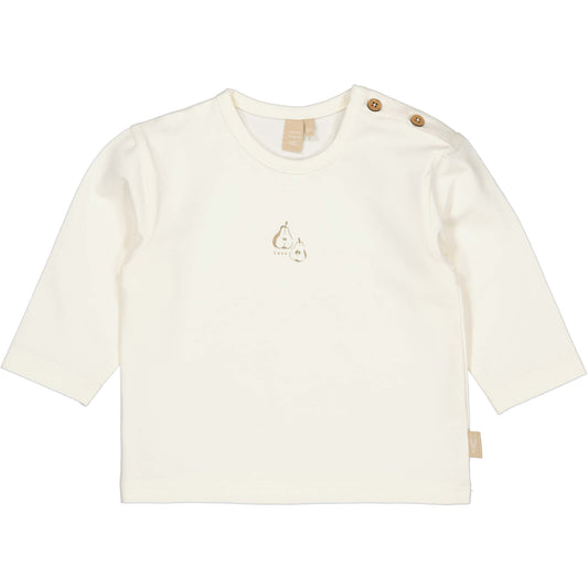 Levv  - Nando Baby Longsleeve White Cream | Zachte Biologische Katoenen Babyshirt