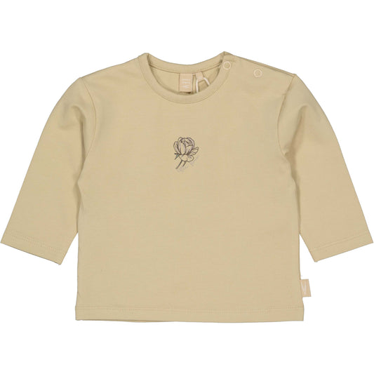 Levv  - Nash Baby Longsleeve Beige | Zachte Biologische Longsleeve met Bloemenprint