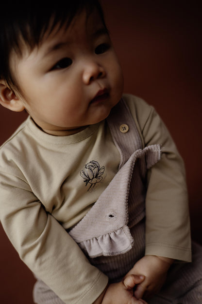 Levv  - Nash Baby Longsleeve Beige | Zachte Biologische Longsleeve met Bloemenprint